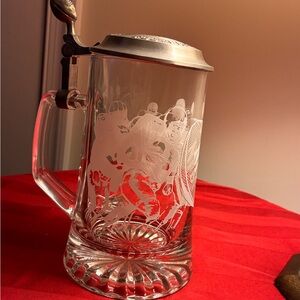 Vintage 1998 NFL Officially Licensed Etched Glass Beer Stein